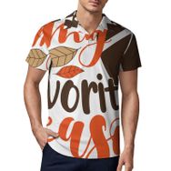 AILLOSA TH-324 3D Baskılı Desen Kısa Kollu Polo Yaka Erkek T-shirt