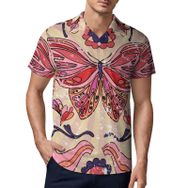 AILLOSA TH-325 3D Baskılı Desen Kısa Kollu Polo Yaka Erkek T-shirt
