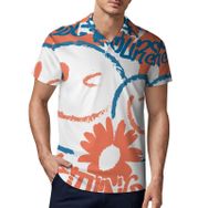 AILLOSA TH-326 3D Baskılı Desen Kısa Kollu Polo Yaka Erkek T-shirt