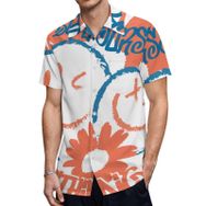 AILLOSA TH-326 Aloha Hawaii 3D Desen Kısa Kollu Erkek Gömlek