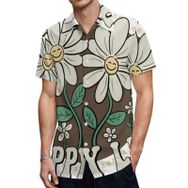 AILLOSA TH-328 Aloha Hawaii 3D Desen Kısa Kollu Erkek Gömlek