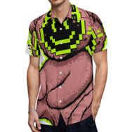 AILLOSA TH-331 Aloha Hawaii 3D Desen Kısa Kollu Erkek Gömlek