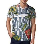 AILLOSA TH-332 3D Baskılı Desen Kısa Kollu Polo Yaka Erkek T-shirt
