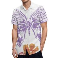 AILLOSA TH-336 Aloha Hawaii 3D Desen Kısa Kollu Erkek Gömlek