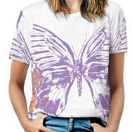 AILLOSA TH-336 Tamamı Baskılı Kısa Kollu Yuvarlak Yaka Kadın T-shirt