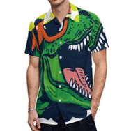 AILLOSA TH-339 Aloha Hawaii 3D Desen Kısa Kollu Erkek Gömlek