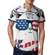 AILLOSA TH-340 3D Baskılı Desen Kısa Kollu Polo Yaka Erkek T-shirt
