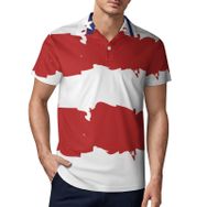AILLOSA TH-341 3D Baskılı Desen Kısa Kollu Polo Yaka Erkek T-shirt