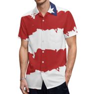 AILLOSA TH-341 Aloha Hawaii 3D Desen Kısa Kollu Erkek Gömlek