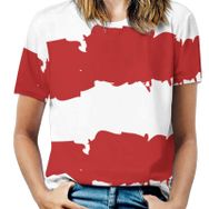 AILLOSA TH-341 Tamamı Baskılı Kısa Kollu Yuvarlak Yaka Kadın T-shirt