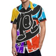 AILLOSA TH-347 Aloha Hawaii 3D Desen Kısa Kollu Erkek Gömlek