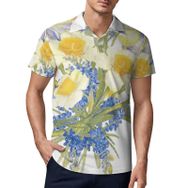 AILLOSA TH-35 3D Baskılı Desen Kısa Kollu Polo Yaka Erkek T-shirt