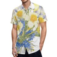 AILLOSA TH-35 Aloha Hawaii 3D Desen Kısa Kollu Erkek Gömlek
