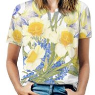 AILLOSA TH-35 Tamamı Baskılı Kısa Kollu Yuvarlak Yaka Kadın T-shirt