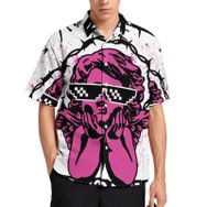 AILLOSA TH-352 Aloha Hawaii 3D Desen Kısa Kollu Erkek Gömlek
