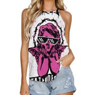 AILLOSA TH-352 Yuvarlak Yaka Kolsuz Kadın T-shirt