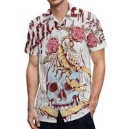 AILLOSA TH-356 Aloha Hawaii 3D Desen Kısa Kollu Erkek Gömlek