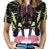 AILLOSA TH-358 Tamamı Baskılı Kısa Kollu Yuvarlak Yaka Kadın T-shirt