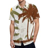 AILLOSA TH-365 Aloha Hawaii 3D Desen Kısa Kollu Erkek Gömlek