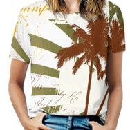 AILLOSA TH-365 Tamamı Baskılı Kısa Kollu Yuvarlak Yaka Kadın T-shirt