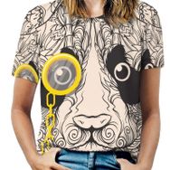 AILLOSA TH-371 Tamamı Baskılı Kısa Kollu Yuvarlak Yaka Kadın T-shirt