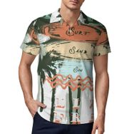 AILLOSA TH-375 3D Baskılı Desen Kısa Kollu Polo Yaka Erkek T-shirt