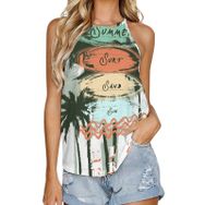 AILLOSA TH-375 Yuvarlak Yaka Kolsuz Kadın T-shirt