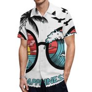 AILLOSA TH-378 Aloha Hawaii 3D Desen Kısa Kollu Erkek Gömlek