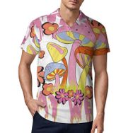 AILLOSA TH-381 3D Baskılı Desen Kısa Kollu Polo Yaka Erkek T-shirt