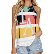 AILLOSA TH-384 Yuvarlak Yaka Kolsuz Kadın T-shirt