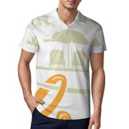 AILLOSA TH-386 3D Baskılı Desen Kısa Kollu Polo Yaka Erkek T-shirt