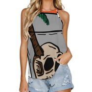 AILLOSA TH-387 Yuvarlak Yaka Kolsuz Kadın T-shirt