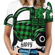 AILLOSA TH-388 Tamamı Baskılı Kısa Kollu Yuvarlak Yaka Kadın T-shirt