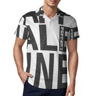 AILLOSA TH-39 3D Baskılı Desen Kısa Kollu Polo Yaka Erkek T-shirt