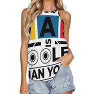 AILLOSA TH-393 Yuvarlak Yaka Kolsuz Kadın T-shirt