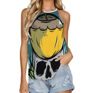 AILLOSA TH-395 Yuvarlak Yaka Kolsuz Kadın T-shirt
