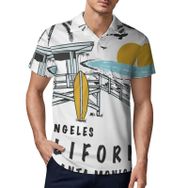 AILLOSA TH-396 3D Baskılı Desen Kısa Kollu Polo Yaka Erkek T-shirt