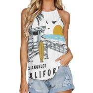 AILLOSA TH-396 Yuvarlak Yaka Kolsuz Kadın T-shirt