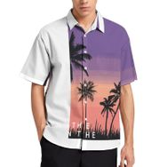 AILLOSA TH-397 Aloha Hawaii 3D Desen Kısa Kollu Erkek Gömlek