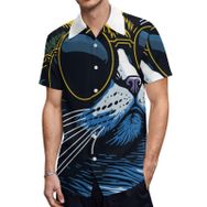 AILLOSA TH-399 Aloha Hawaii 3D Desen Kısa Kollu Erkek Gömlek