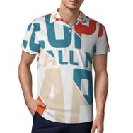 AILLOSA TH-402 3D Baskılı Desen Kısa Kollu Polo Yaka Erkek T-shirt