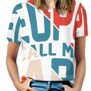 AILLOSA TH-402 Tamamı Baskılı Kısa Kollu Yuvarlak Yaka Kadın T-shirt
