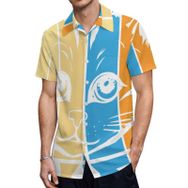 AILLOSA TH-404 Aloha Hawaii 3D Desen Kısa Kollu Erkek Gömlek