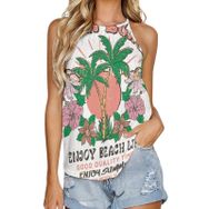 AILLOSA TH-407 Yuvarlak Yaka Kolsuz Kadın T-shirt