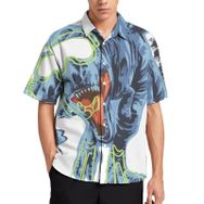 AILLOSA TH-409 Aloha Hawaii 3D Desen Kısa Kollu Erkek Gömlek