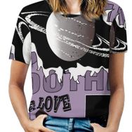 AILLOSA TH-41 Tamamı Baskılı Kısa Kollu Yuvarlak Yaka Kadın T-shirt