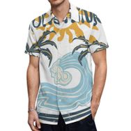 AILLOSA TH-410 Aloha Hawaii 3D Desen Kısa Kollu Erkek Gömlek