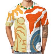 AILLOSA Th-411 Baskılı Desenli Kısa Kollu Unisex T-shirt