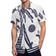 AILLOSA TH-412 Aloha Hawaii 3D Desen Kısa Kollu Erkek Gömlek