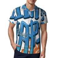 AILLOSA TH-413 3D Baskılı Desen Kısa Kollu Polo Yaka Erkek T-shirt